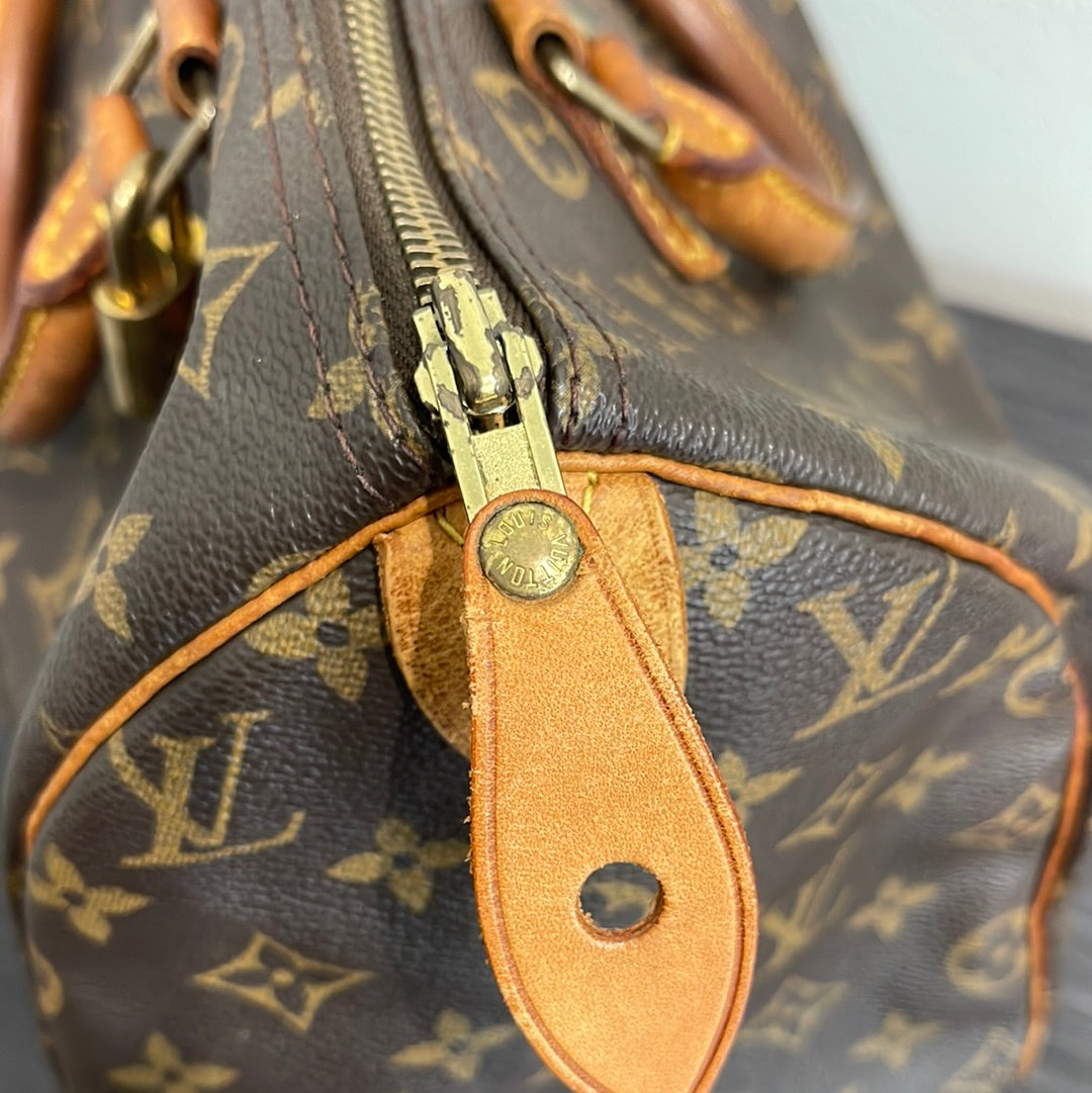 SOLD! Louis Vuitton Monogram Speedy 30 with Lock & Key
