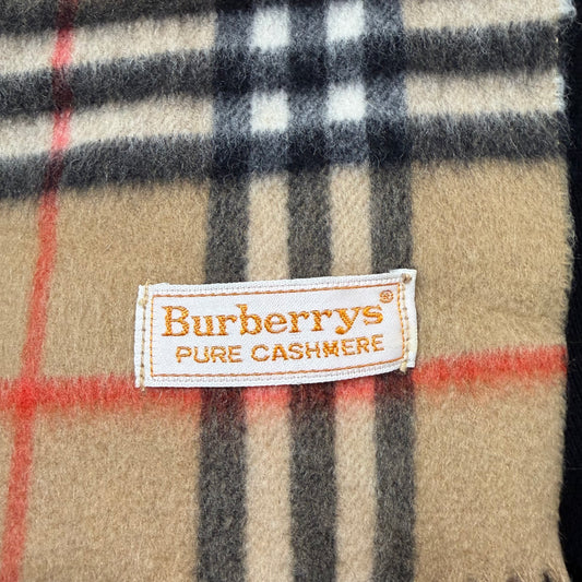 #8222 Vintage BURBERRYS Archive Beige 100% Cashmere Scarf Stole