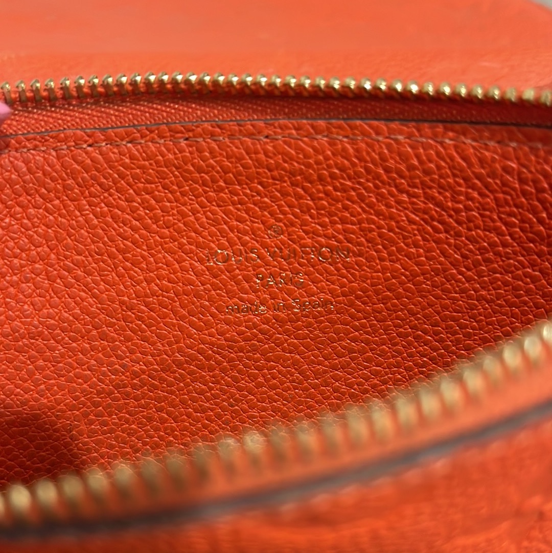 SOLD! Louis Vuitton Monogram Empreinte Orange Wallet on Chain