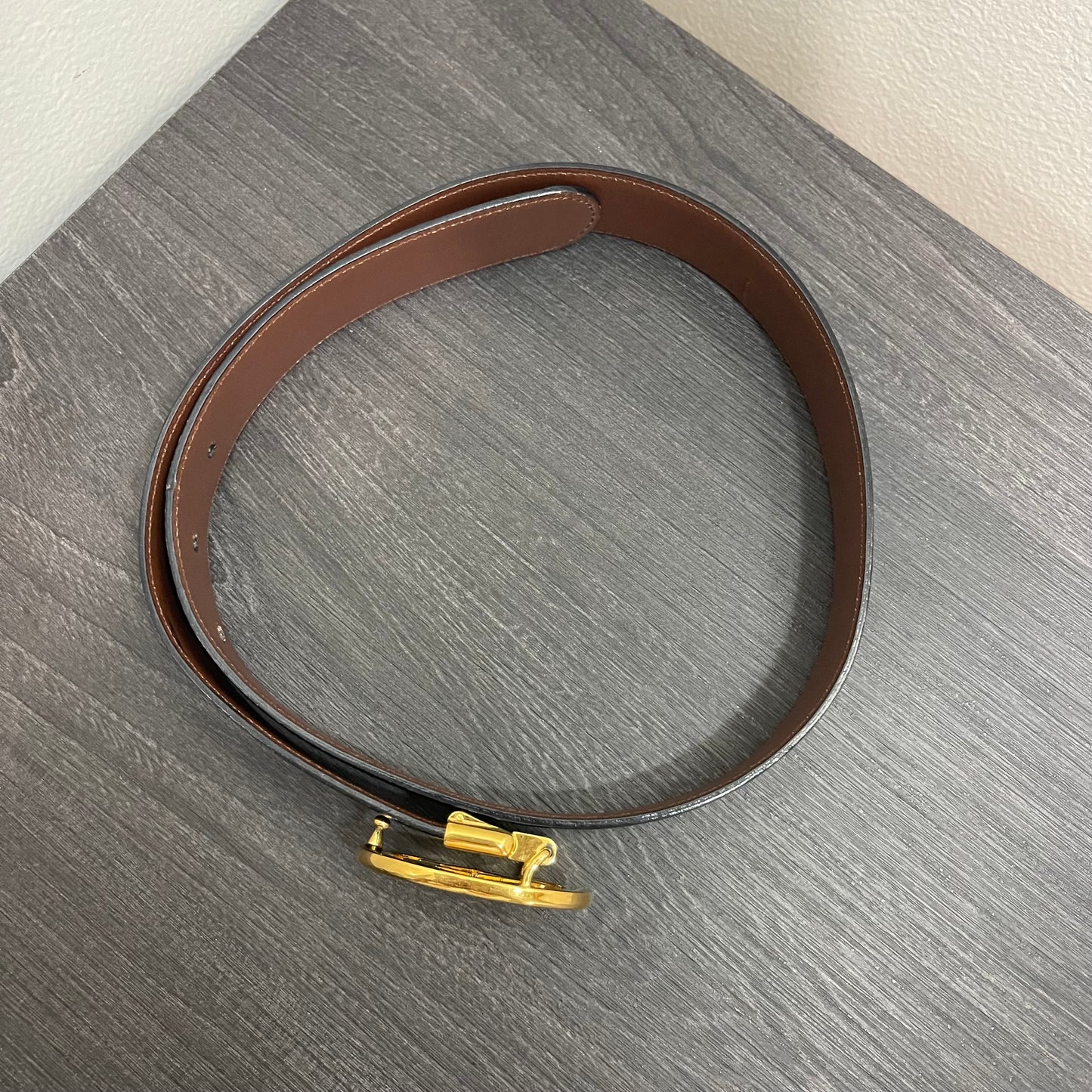 CLEARANCE Gucci Detachable Belt Buckle with Reversible Black/Brown Leather Belt 64/25