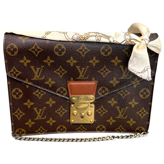 #1101-15 LOUIS VUITTON Monogram Monceau 27 with Removable Chain