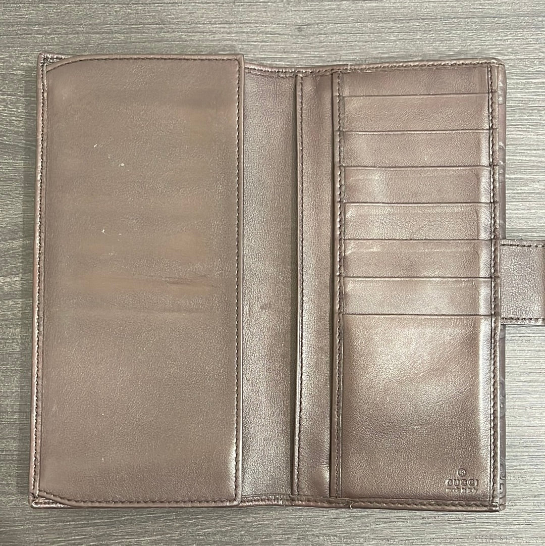 SOLD! Gucci GG Dark Brown Leather Wallet