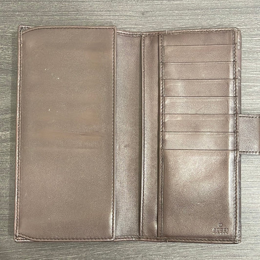 SOLD! Gucci GG Dark Brown Leather Wallet
