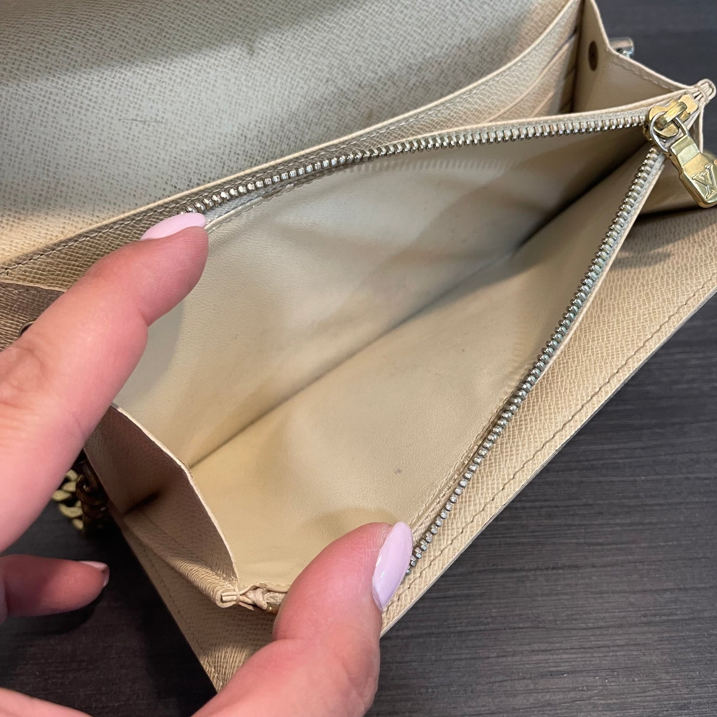 SOLD! Louis Vuitton Damier Azur Wallet on Chain