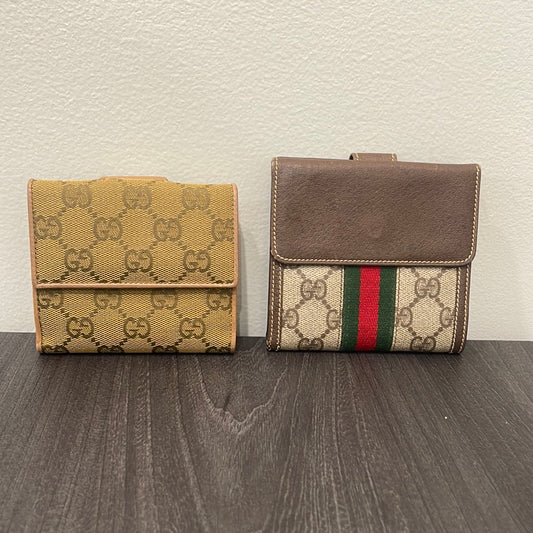 SOLD! 2 Piece Set - Gucci Canvas GG Wallets