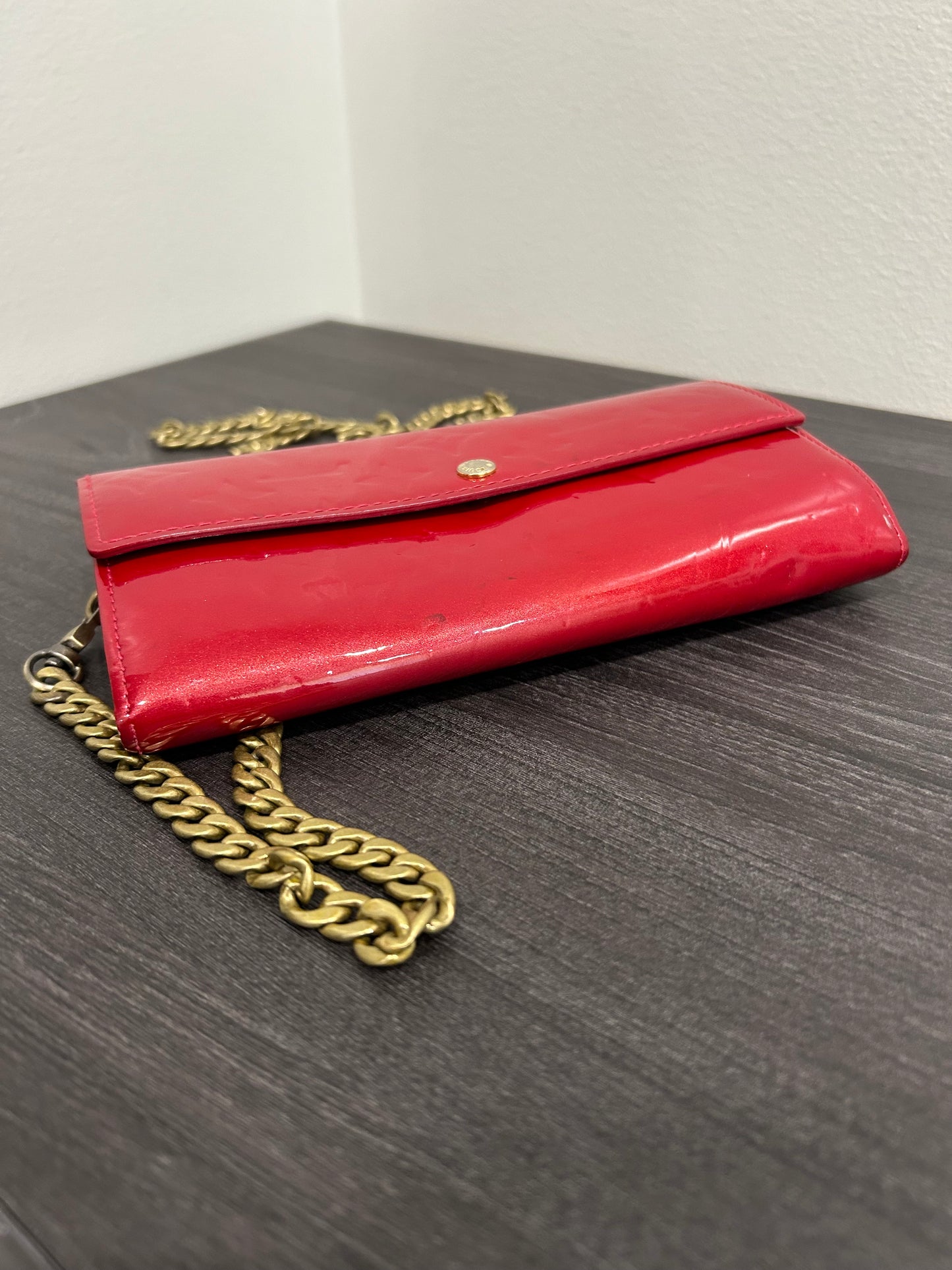 SOLD! Louis Vuitton Monogram Vernis Wallet on Chain
