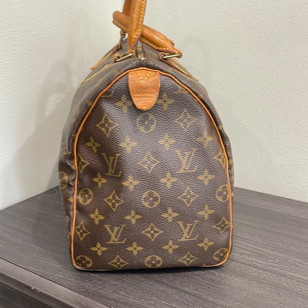 SOLD! Louis Vuitton Monogram Speedy 35 with Lock & Key