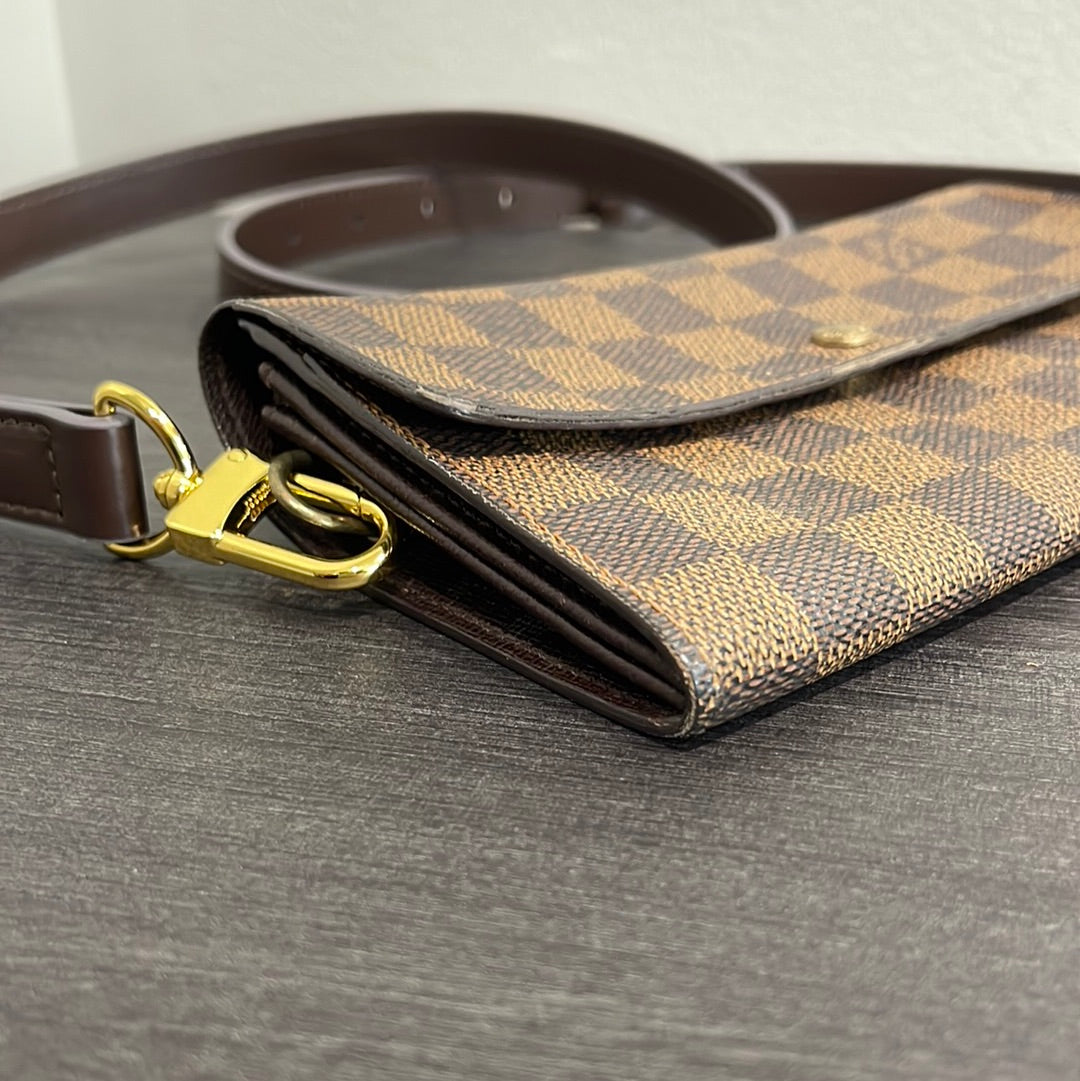 SOLD! Louis Vuitton Damier Wallet with Strap