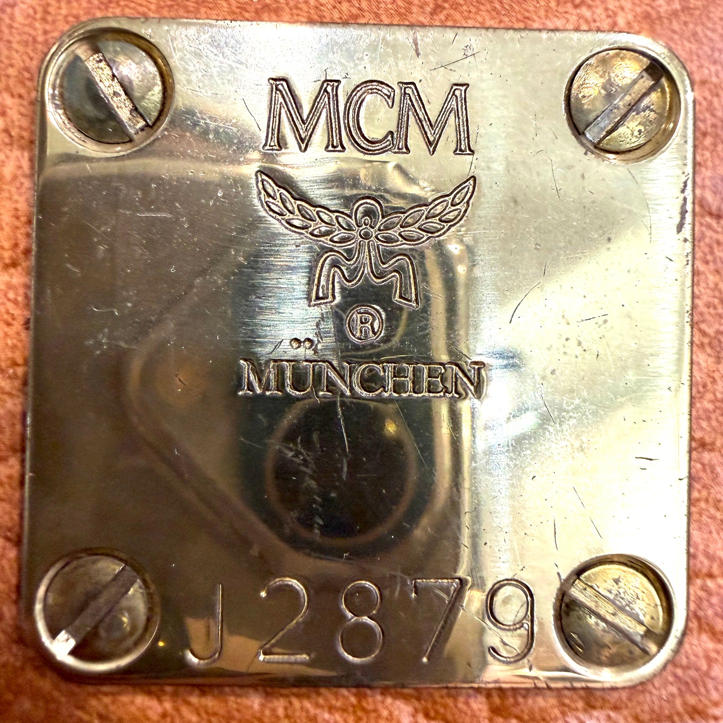 1215-03 MCM Cognac Visetos Coated Canvas & Leather Boston Bag