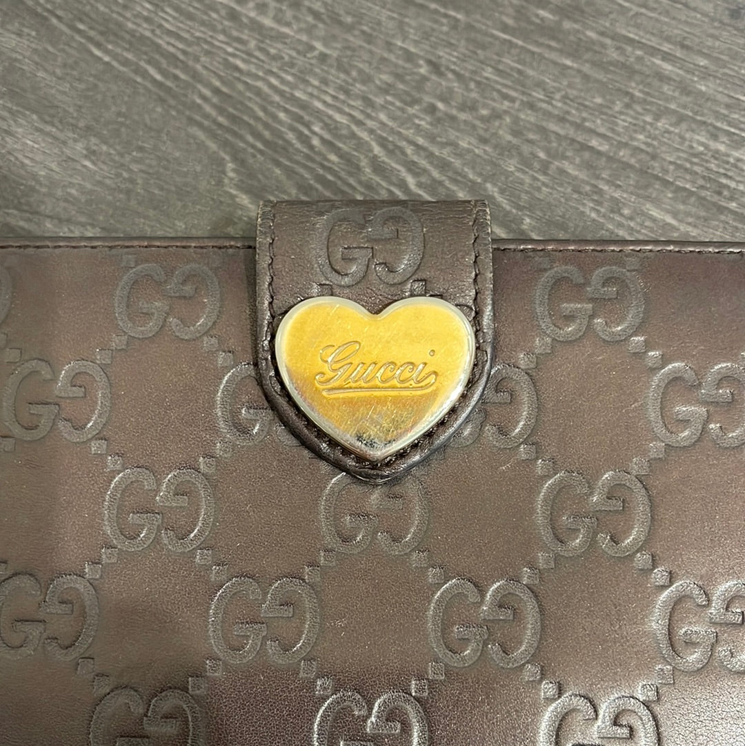 SOLD! Gucci GG Dark Brown Leather Wallet