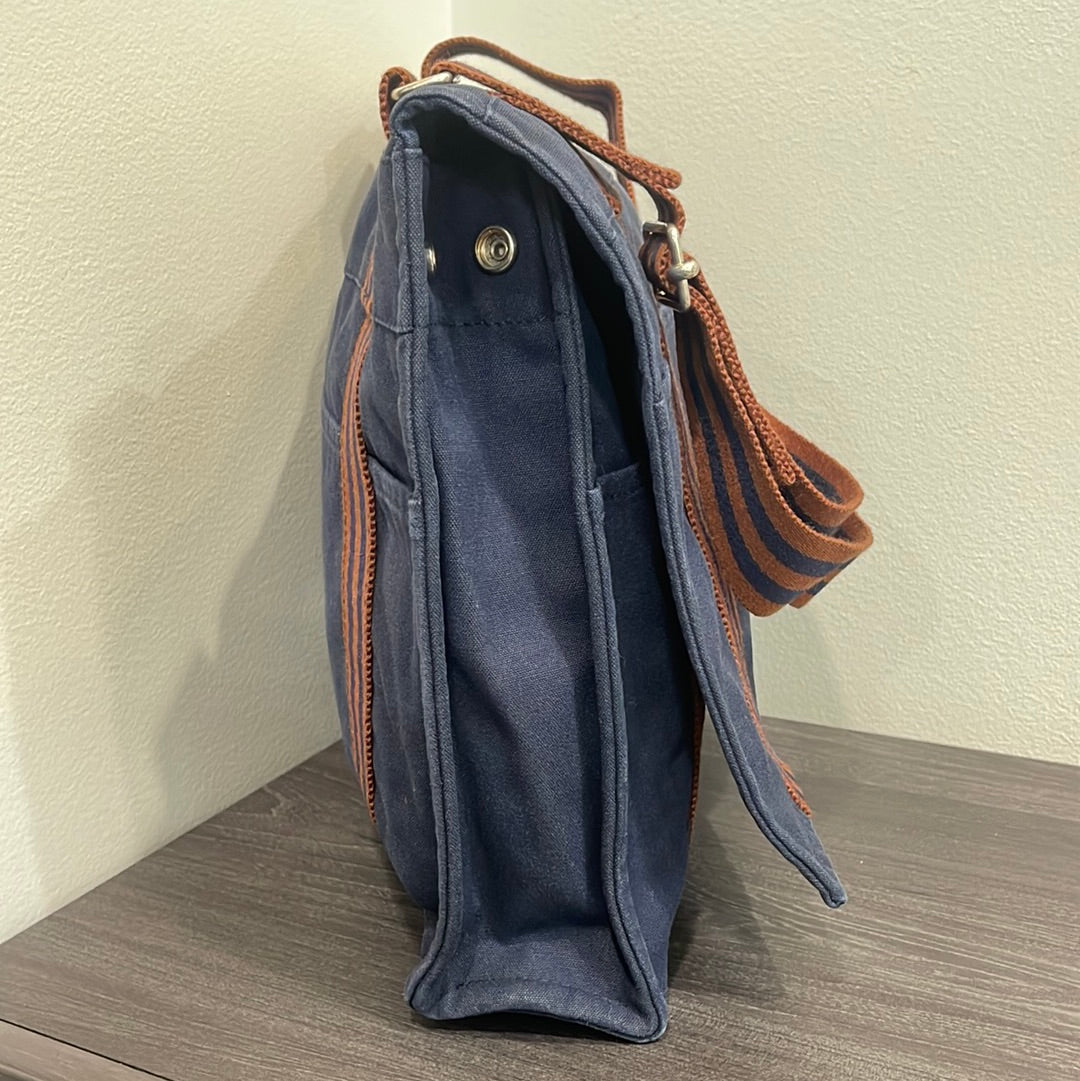 SOLD! Hermès Fool Toe Basas MM Canvas Shoulder Bag