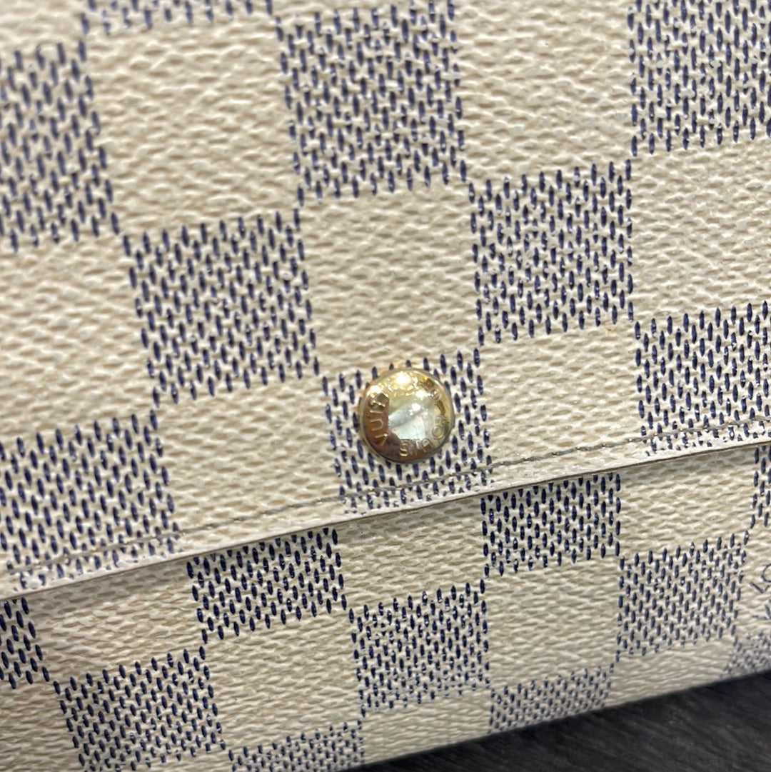 SOLD! Louis Vuitton Damier Wallet with Shoulder Strap