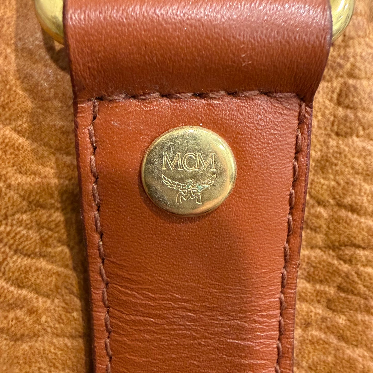 8808 MCM Cognac Visetos Boston 28 Bag