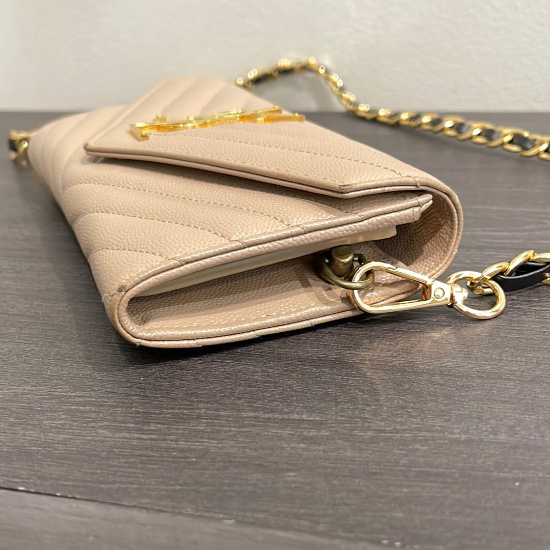 SOLD! Yves Saint Laurent YSL Caviar Wallet on Chain
