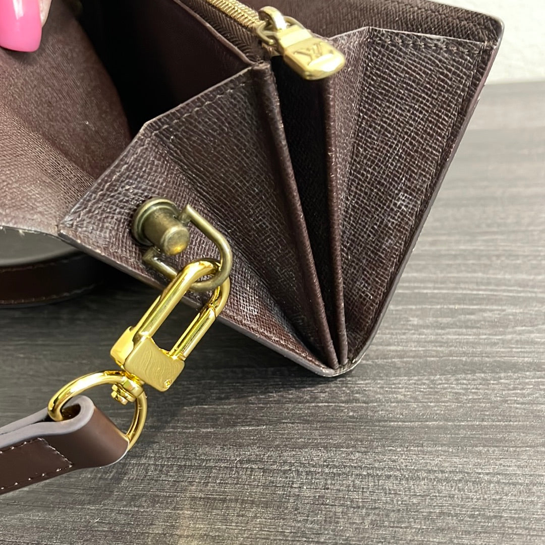 SOLD! Louis Vuitton Damier Wallet with Strap