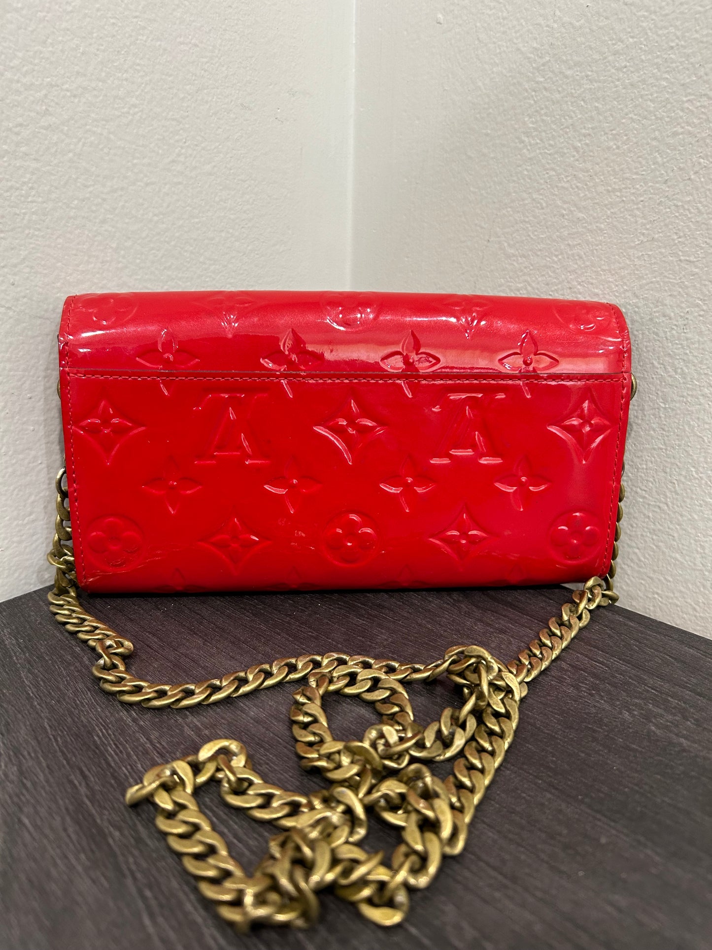 SOLD! Louis Vuitton Monogram Vernis Wallet on Chain