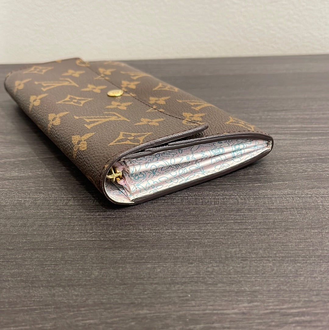 SOLD! Louis Vuitton Monogram Fleuri Sarah Wallet