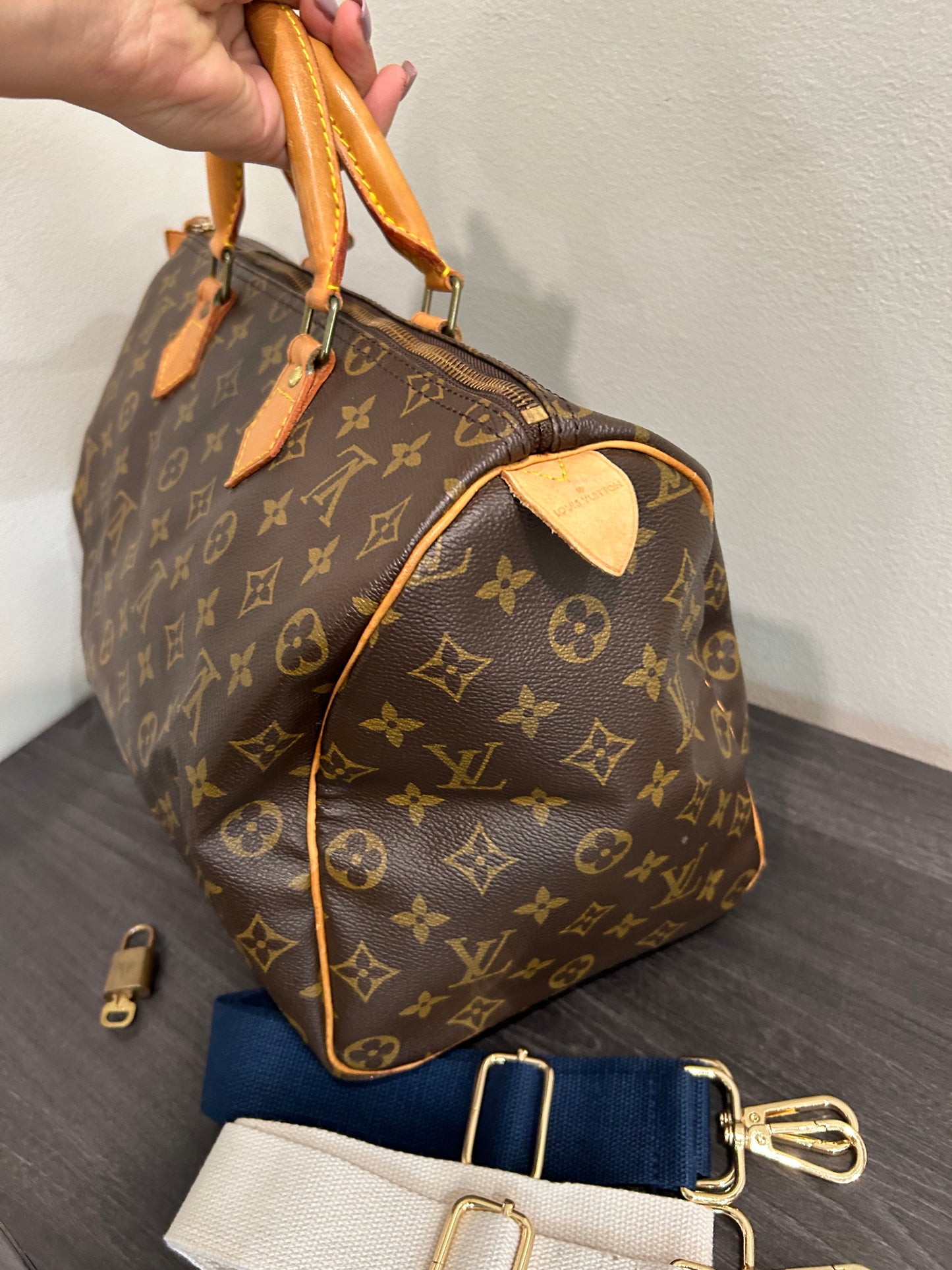 SOLD! Louis Vuitton Monogram Speedy 35 with Lock & Key