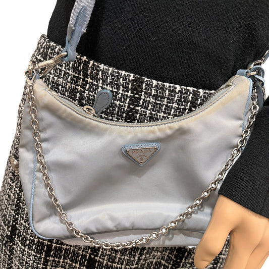 8862 PRADA Blue Nylon Reissue Crossbody MSRP $2,200