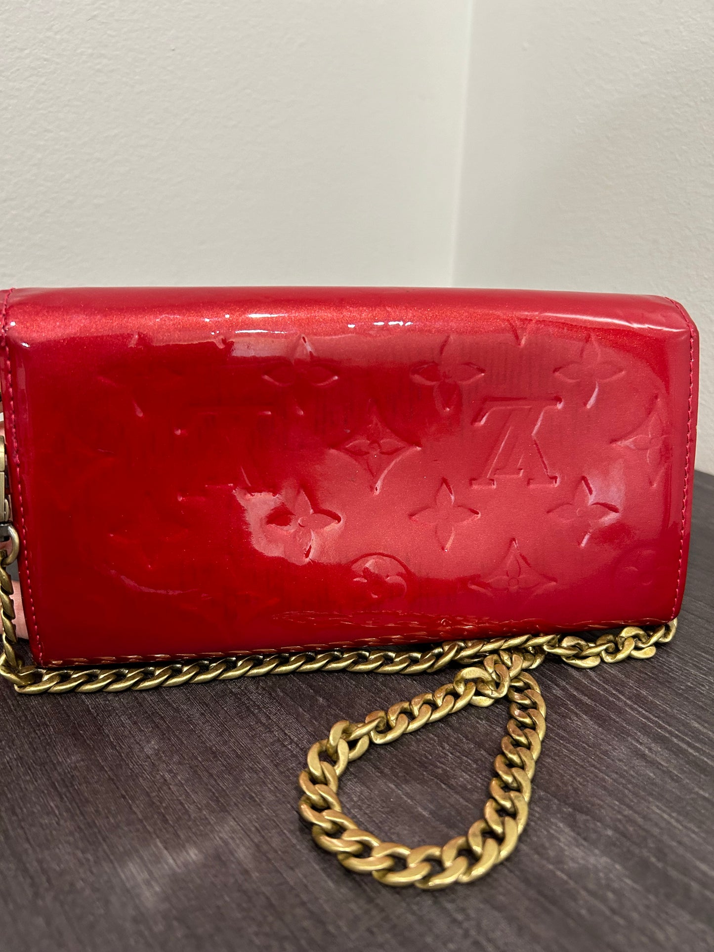 SOLD! Louis Vuitton Monogram Vernis Wallet on Chain