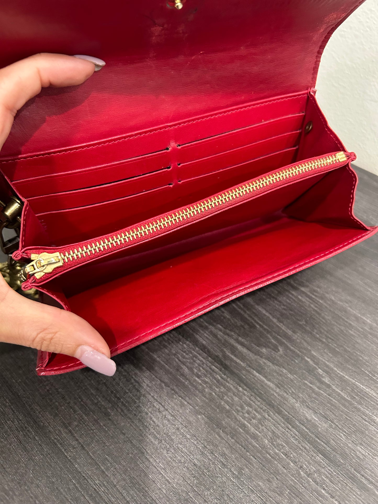 SOLD! Louis Vuitton Monogram Vernis Wallet on Chain