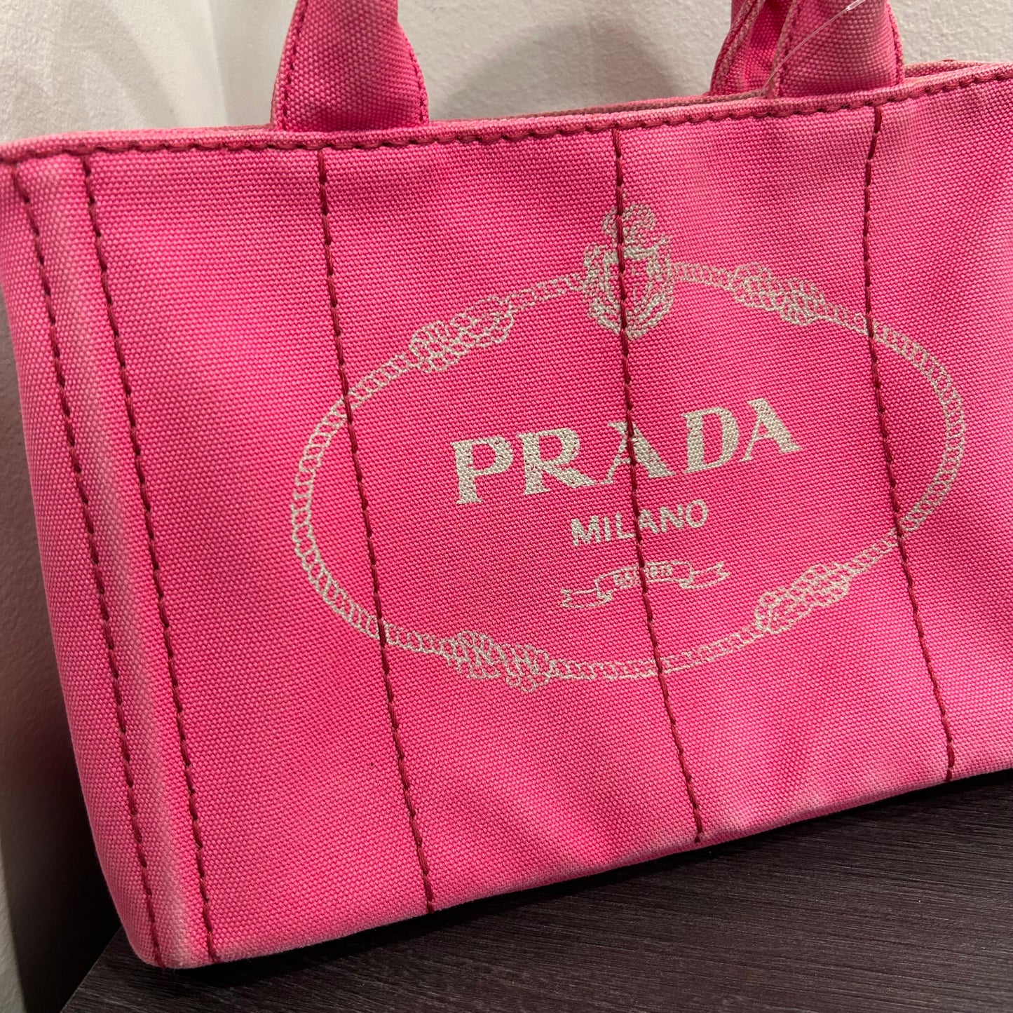#839 PRADA Canapa Tote (Pink)