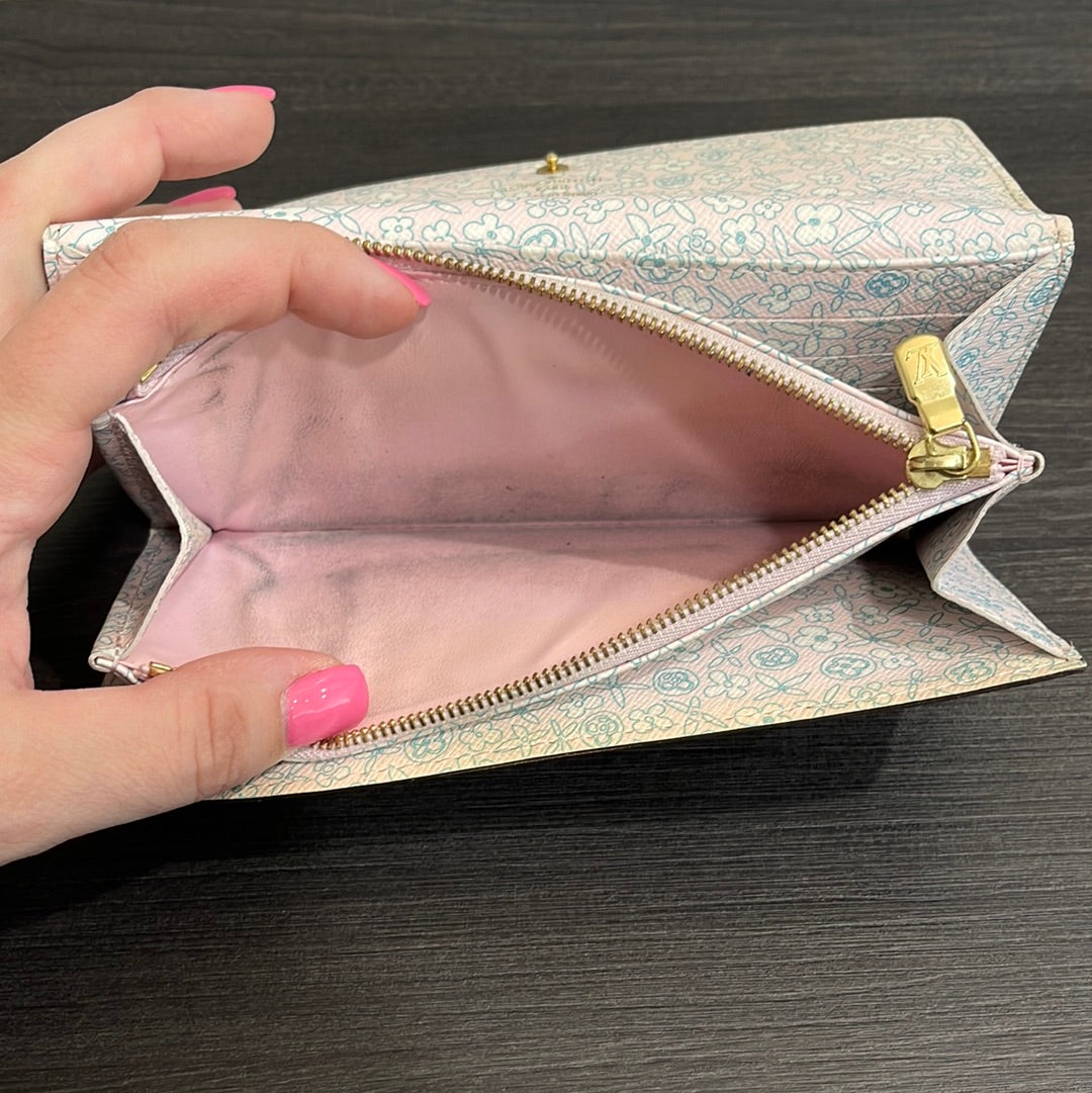 SOLD! Louis Vuitton Monogram Fleuri Sarah Wallet
