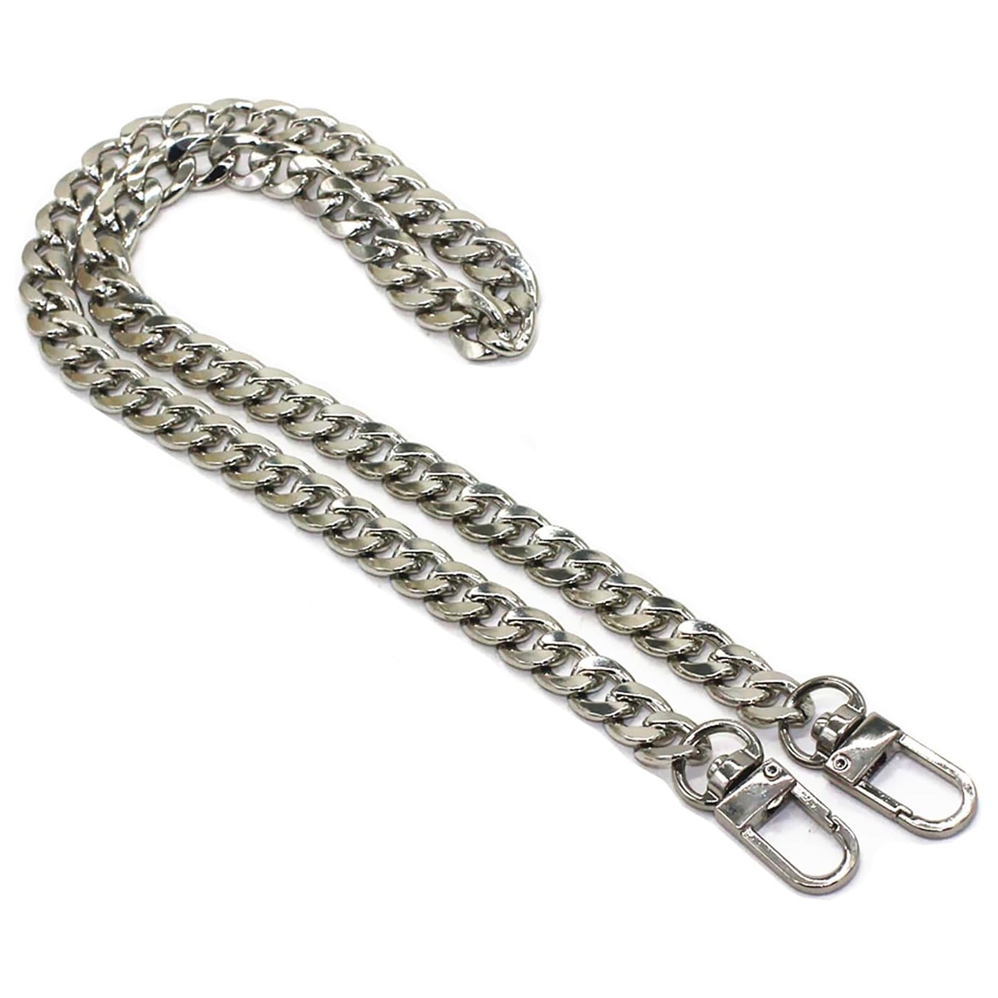 NEW Flat Link Silver-tone Iron Shoulder Chain