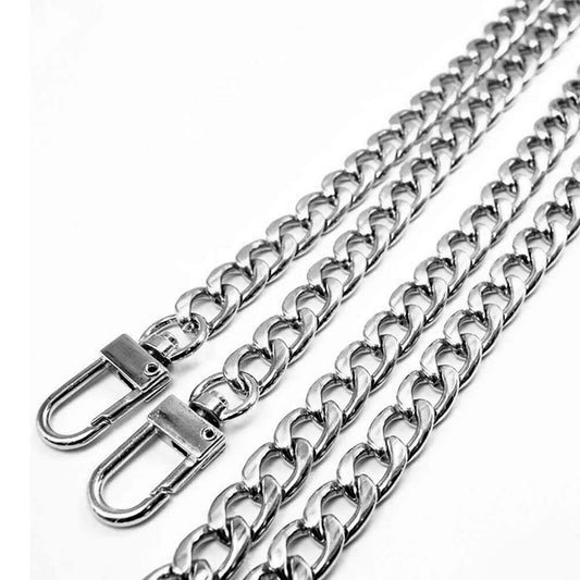 NEW Flat Link Silver-tone Iron Crossbody Chain