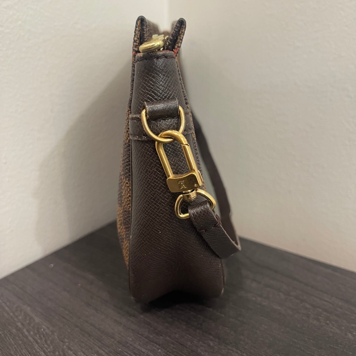 SOLD! Louis Vuitton Damier Ebene Trousse Make Up Bag Pochette