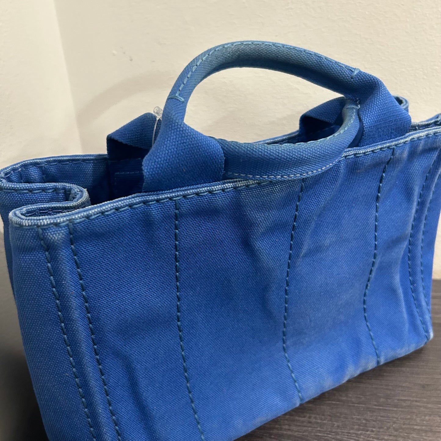 CLEARANCE #203 PRADA Canapa Small Tote - Blue