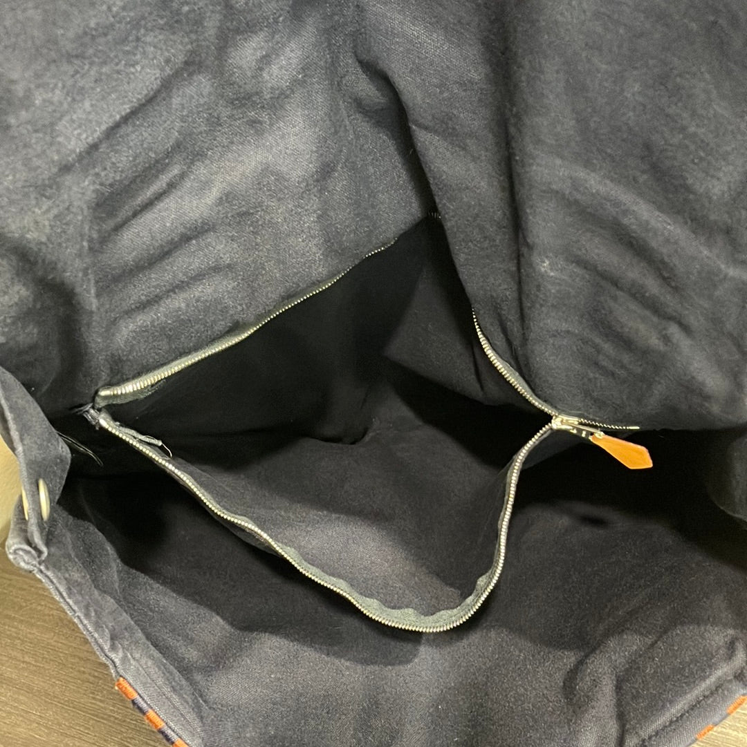 SOLD! Hermès Fool Toe Basas MM Canvas Shoulder Bag