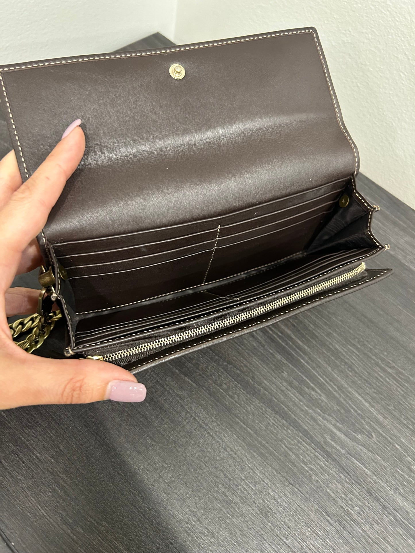 SOLD! Gucci GG Canvas Wallet on Chain