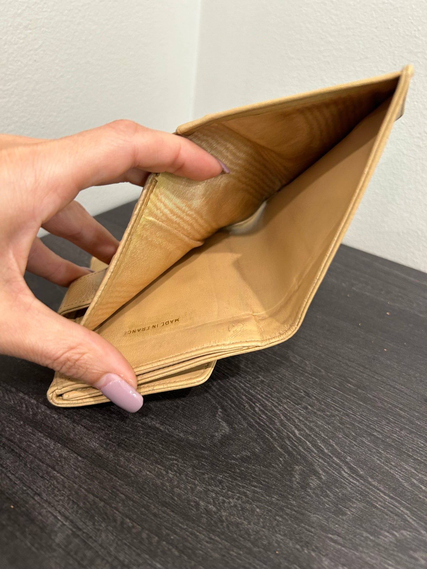 SOLD! CHANEL Beige Caviar Wallet