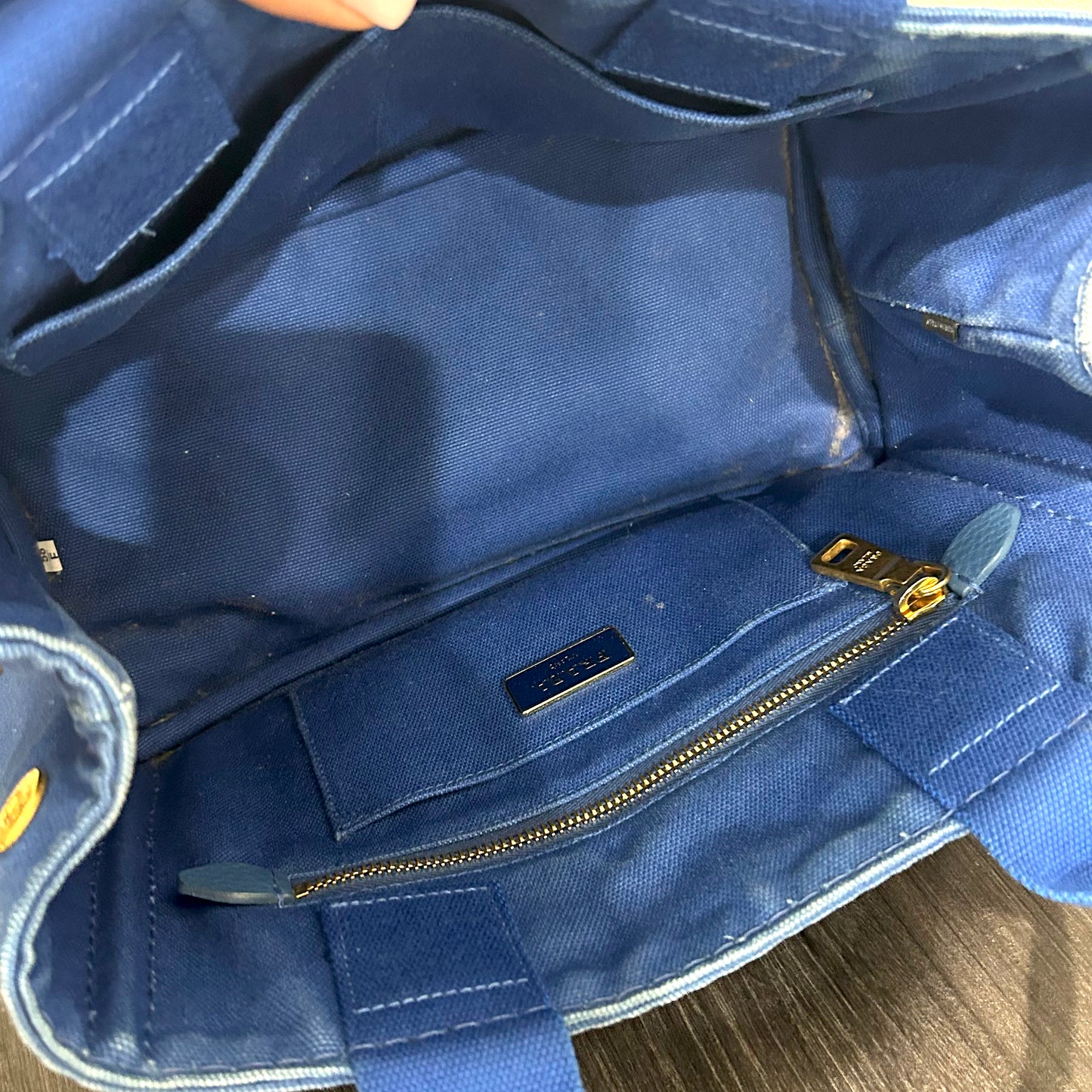 CLEARANCE #203 PRADA Canapa Small Tote - Blue