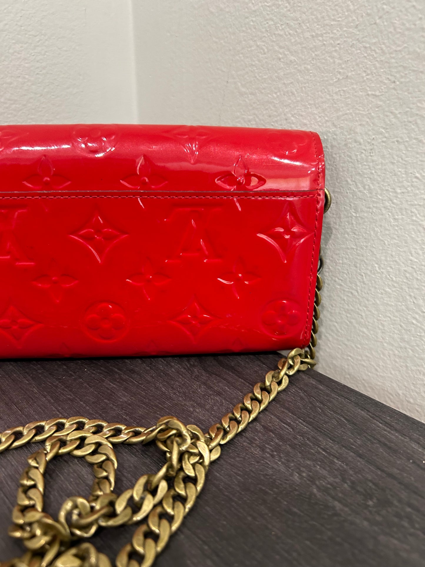 SOLD! Louis Vuitton Monogram Vernis Wallet on Chain