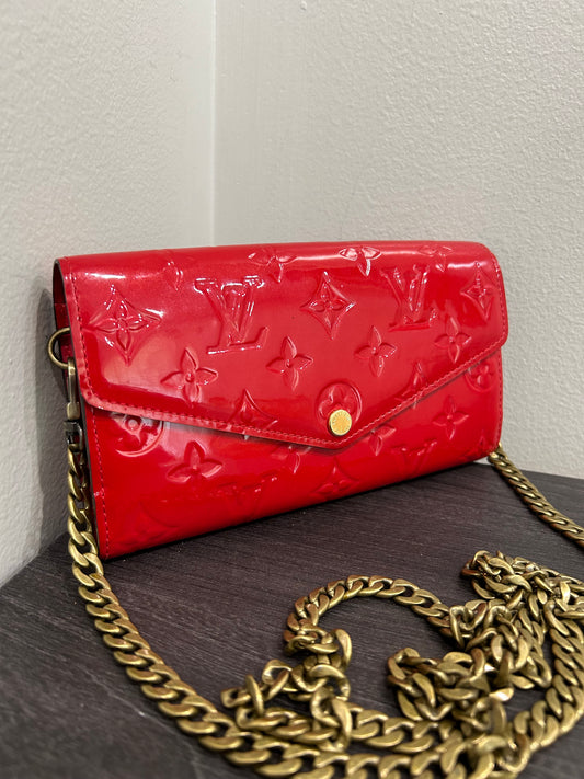 SOLD! Louis Vuitton Monogram Vernis Wallet on Chain