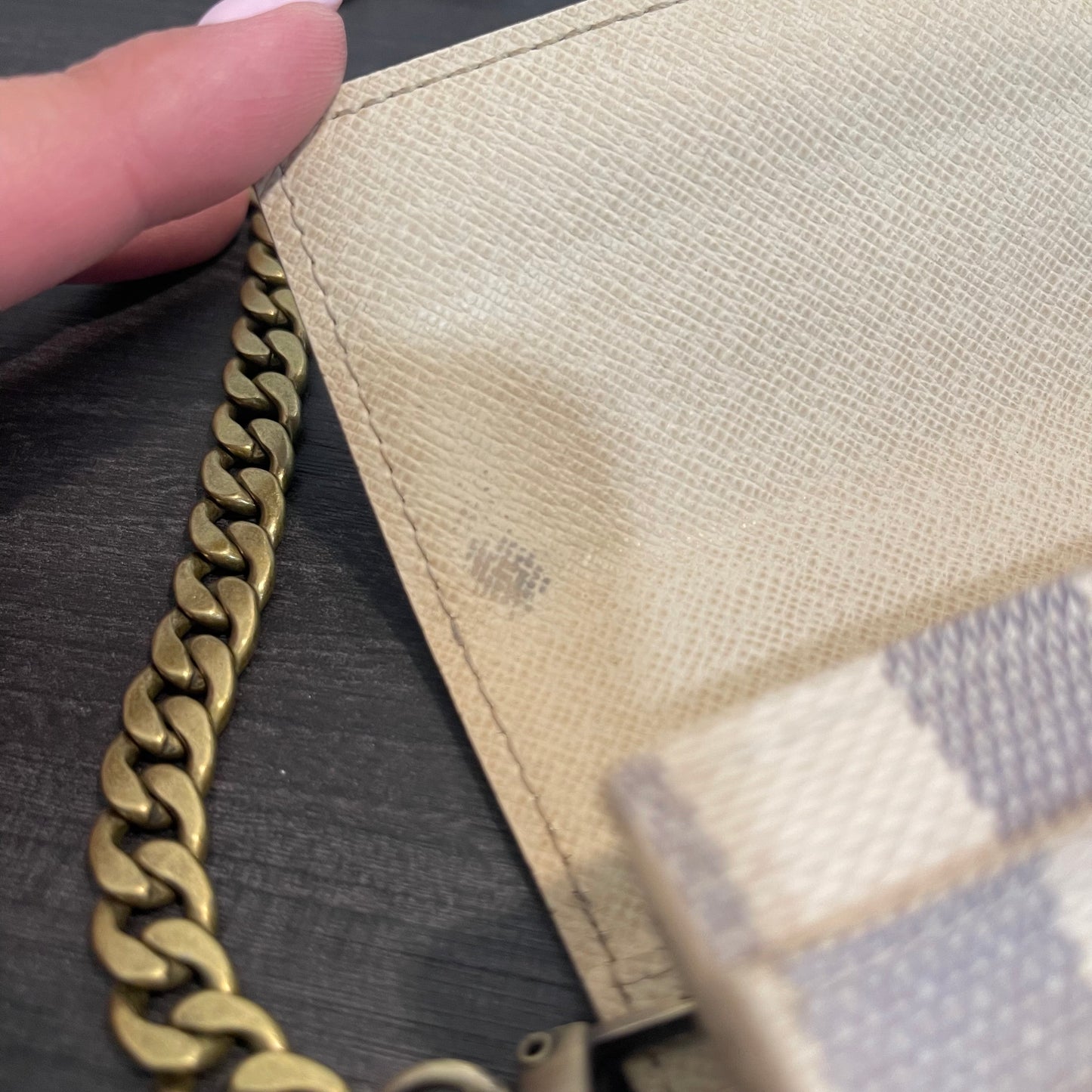 SOLD! Louis Vuitton Damier Azur Wallet on Chain