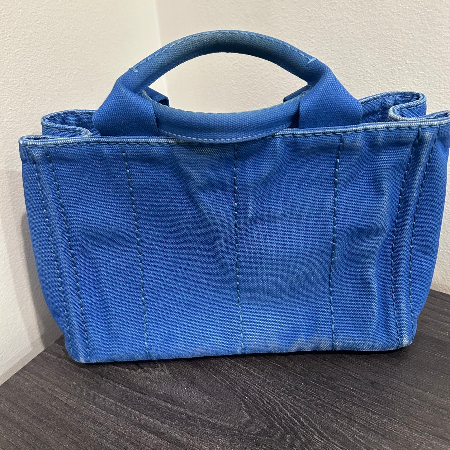 CLEARANCE #203 PRADA Canapa Small Tote - Blue