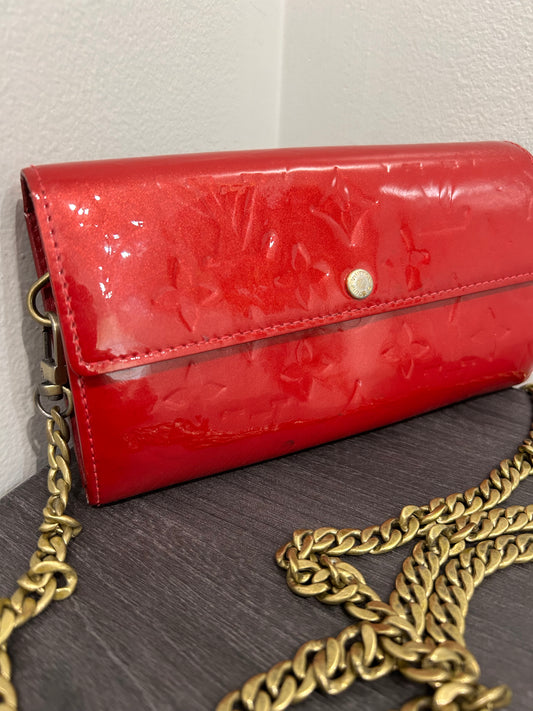 SOLD! Louis Vuitton Monogram Vernis Wallet on Chain