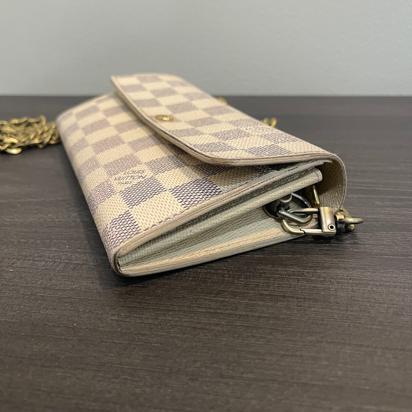 SOLD! Louis Vuitton Damier Azur Wallet on Chain