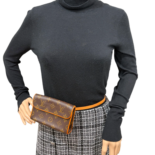 #9119 LOUIS VUITTON Florentine Belt Bag with Original Vachetta Leather Strap (Bum Bag)
