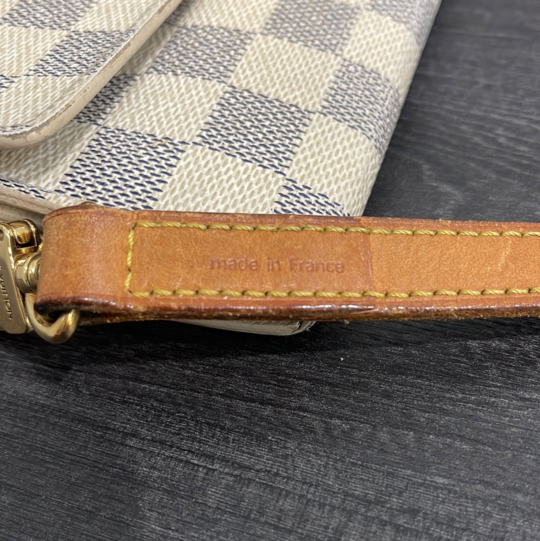 SOLD! Louis Vuitton Damier Wallet with Shoulder Strap