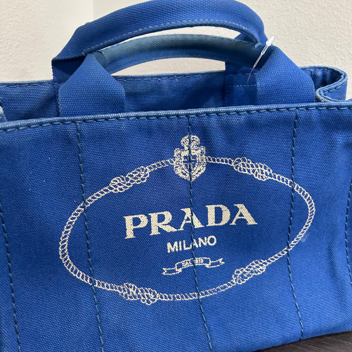 CLEARANCE #203 PRADA Canapa Small Tote - Blue