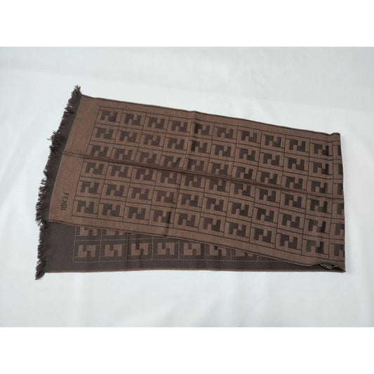 #108 FENDI Brown Wool Scarf
