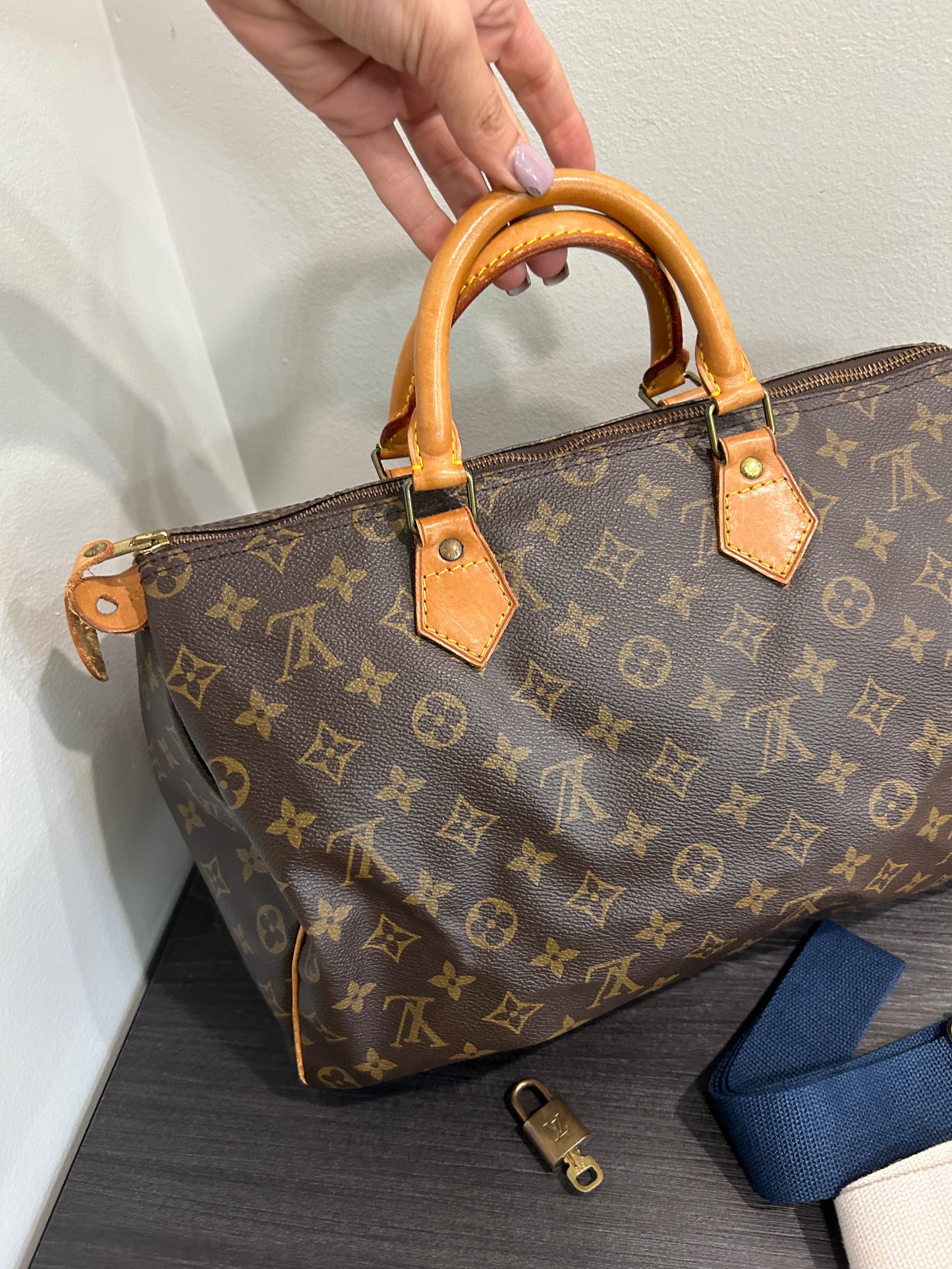 SOLD! Louis Vuitton Monogram Speedy 35 with Lock & Key