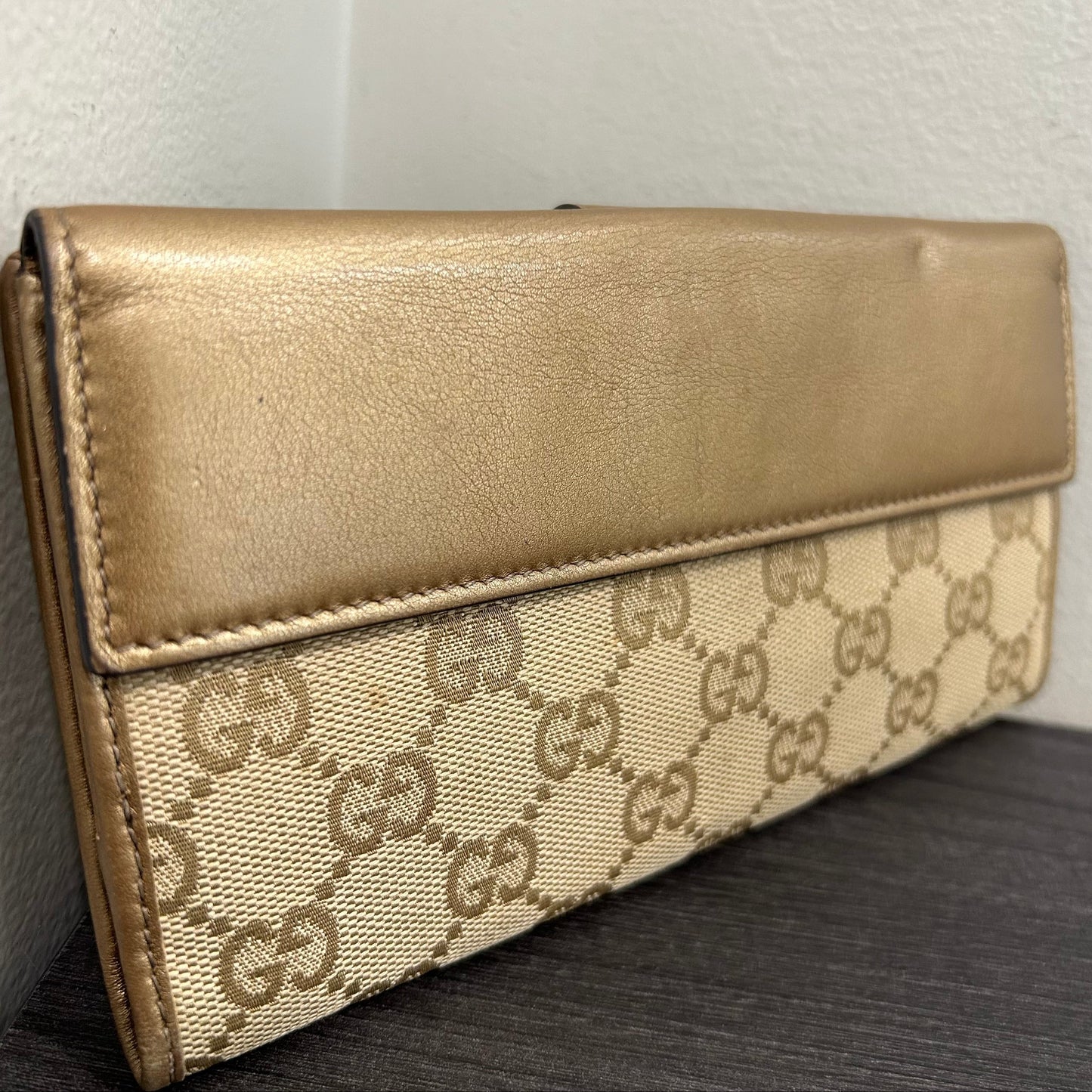 CLEARANCE #182 GUCCI Canvas Long Wallet