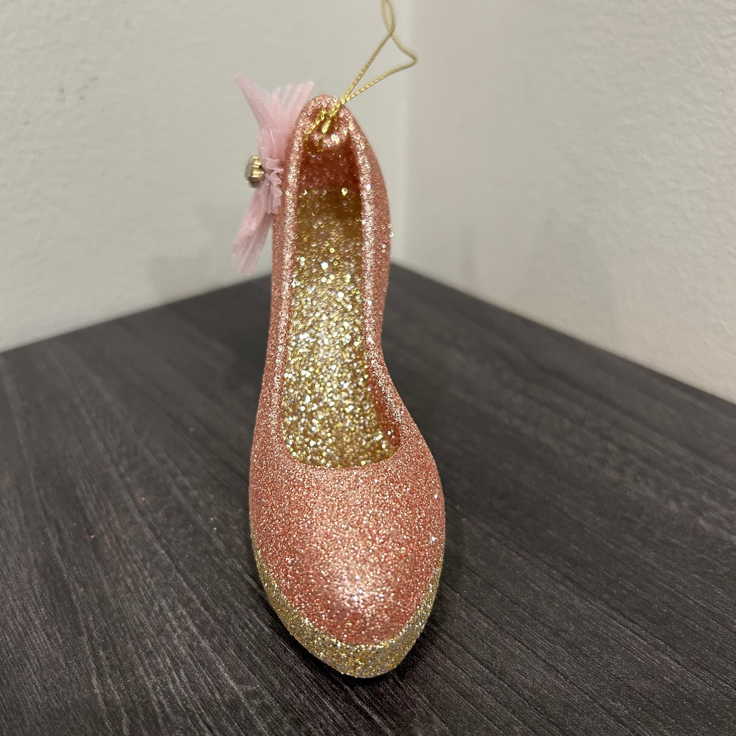 Pink Sparkle Pump Ornament for Charity