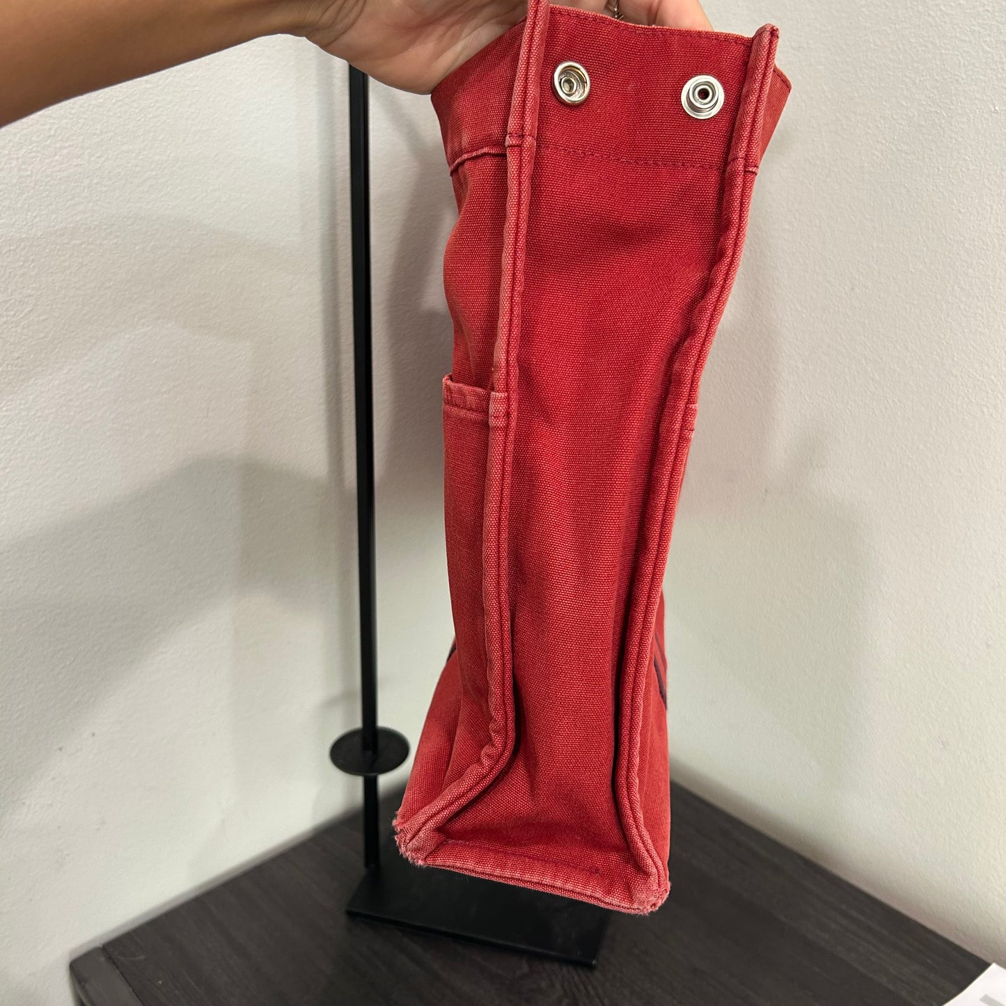 1018 HERMÈS Toile Fourre-Tout MM Tote Red
