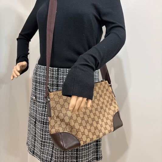 #1701 Gucci Canvas Messenger